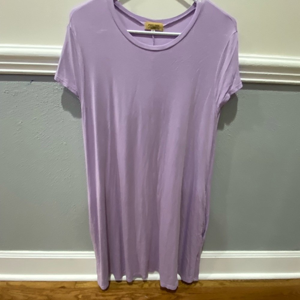 Purple Piko Dress with Pockets